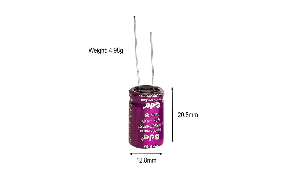 220F Lithium-iontový super kondenzátor 4,0 V až 2,5 V (100 mAh) 1A, 4V, Možnosti produktu: 220F Super capacitor (100mAh), 3 image