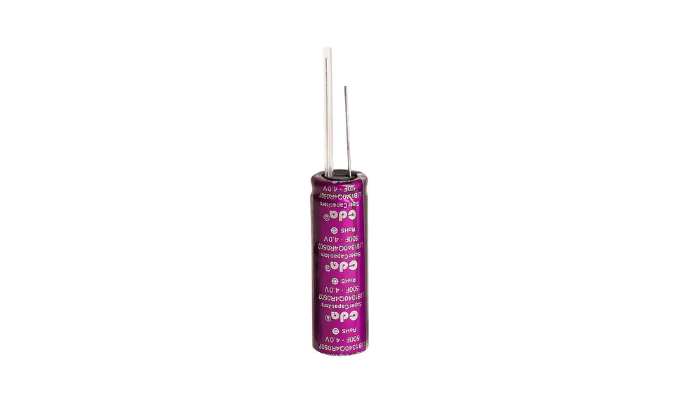 500F Lithium ion super capacitor 4.0v to 2.5v (200mAh) 4A rated 4v, Other product options: 500F Super capacitor (200mAh) model rocketry