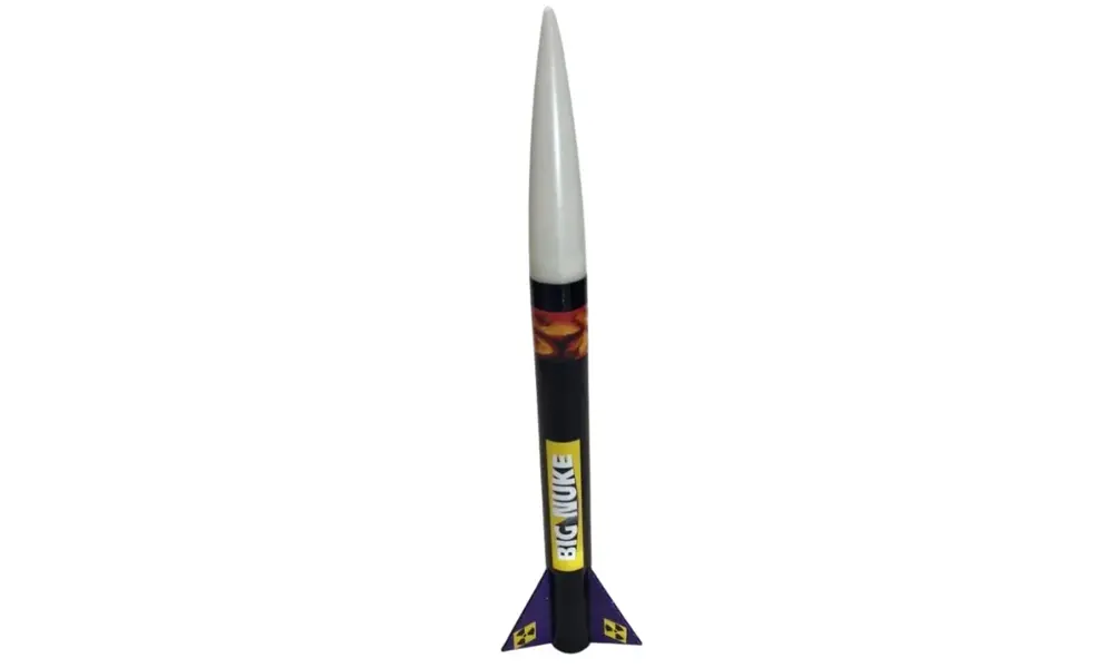 LOC 1 NUKE 25mm / 1" model rocket kit A-D motors, durable entry level rocket with an 18mm motor mount., 2 image model rocketry