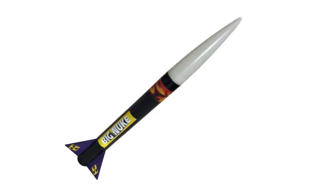 LOC 1 NUKE 25mm / 1" model rocket kit A-D motors, durable entry level rocket with an 18mm motor mount. model rocketry