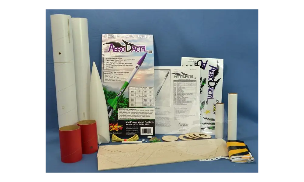 Aerodactyl TS Model Rocket Kit - Apogee - 2.6" diameter, 3 image model rocketry