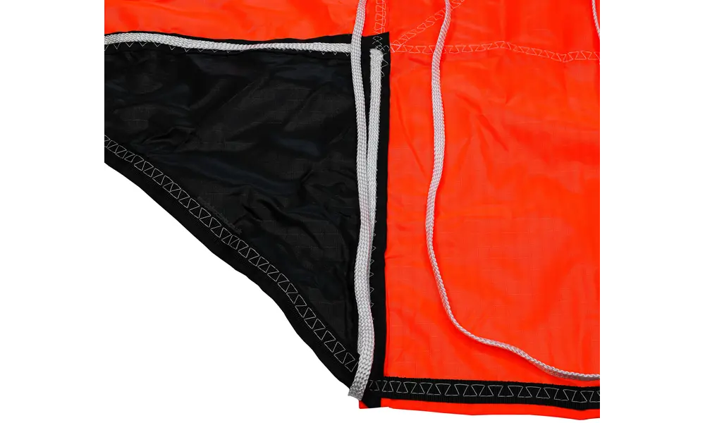 24" (610mm) Crossfire reinforced topflight parachute (Neon Orange / Black), 4 image model rocketry