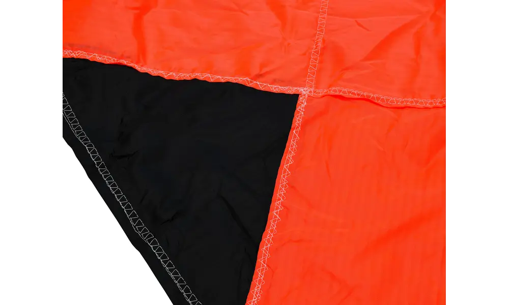 24" (610mm) Crossfire reinforced topflight parachute (Neon Orange / Black), 2 image model rocketry
