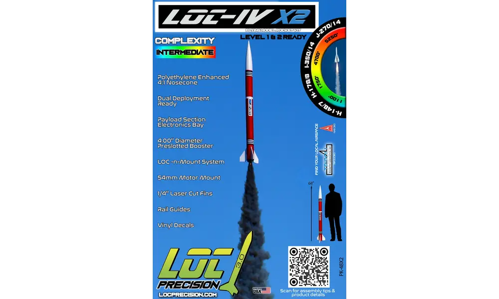 LOC-IV X2 Loc precision model rocket kit, 9 image model rocketry