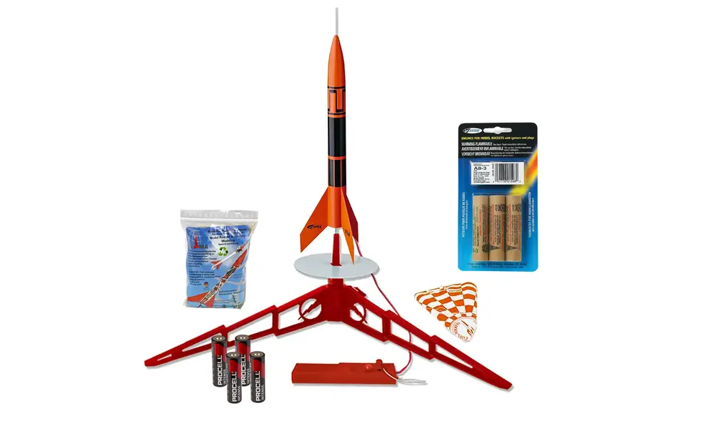 Kit de lanzamiento inicial Deluxe Alpha III, todo incluido para 3 lanzamientos, kit de cohete modelo Estes con motores