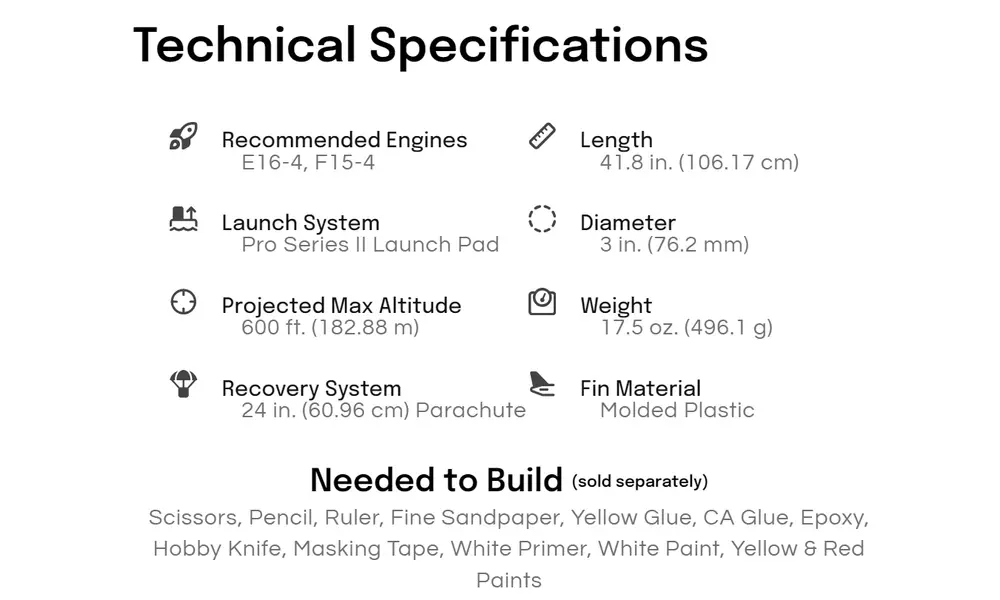 Nike smoke Pro series II model rocket kit, 3 image model rocketry
