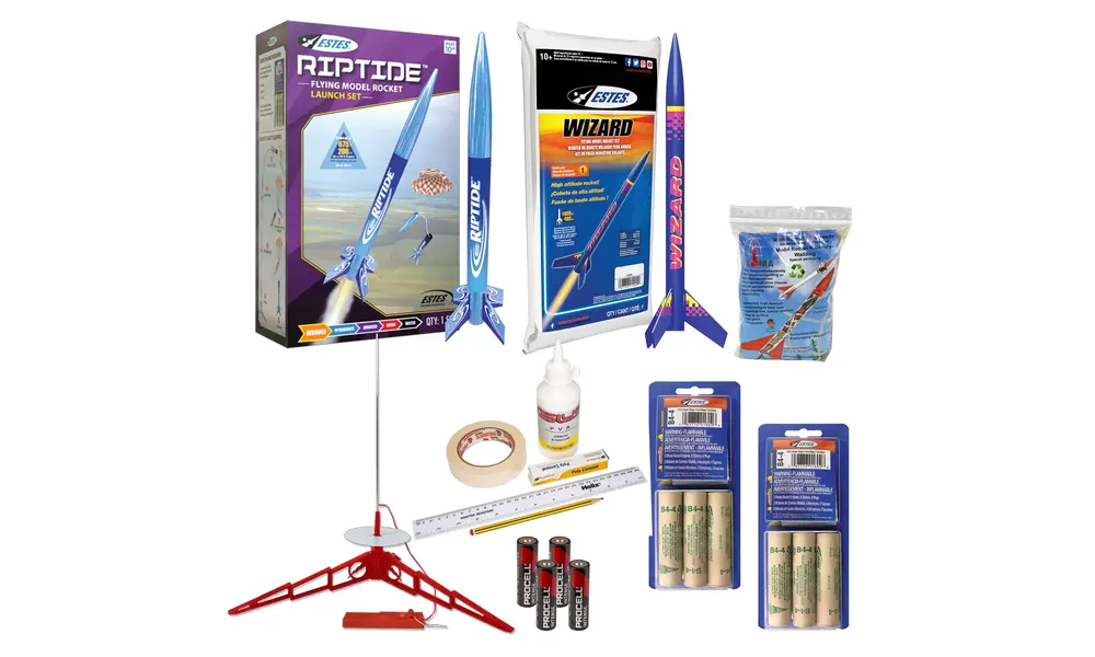 Paquete doble Riptide & Wizard con 6 motores y materiales de construcción: kit de cohete listo para volar y construible, 5 image