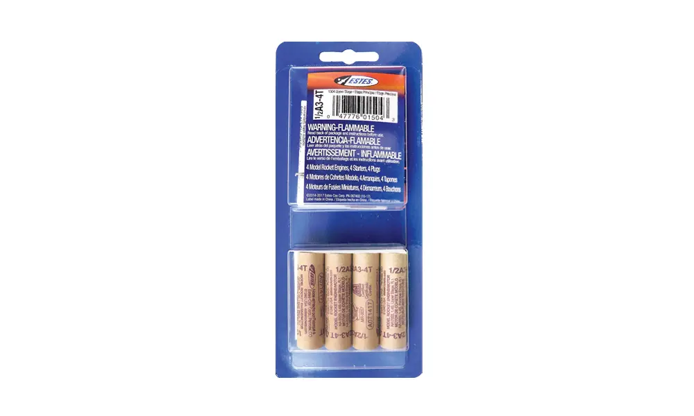 Motores cohete modelo Estes 1/2A3-4T (paquete de 4) motores de 13 mm - mini