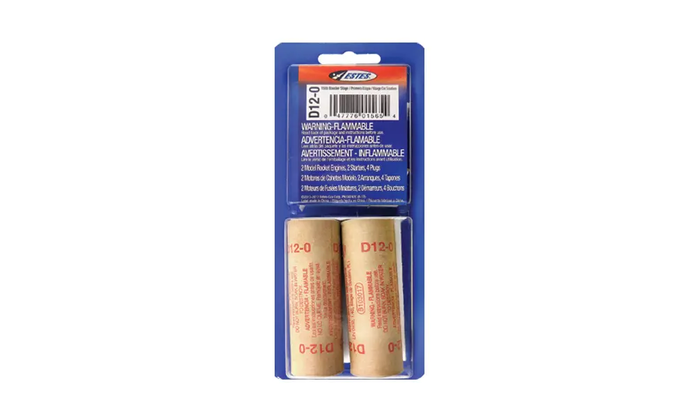 Estes D12-0-Modell-Raketenmotoren (2er-Pack), 24-mm-Motoren – Booster-Stufe