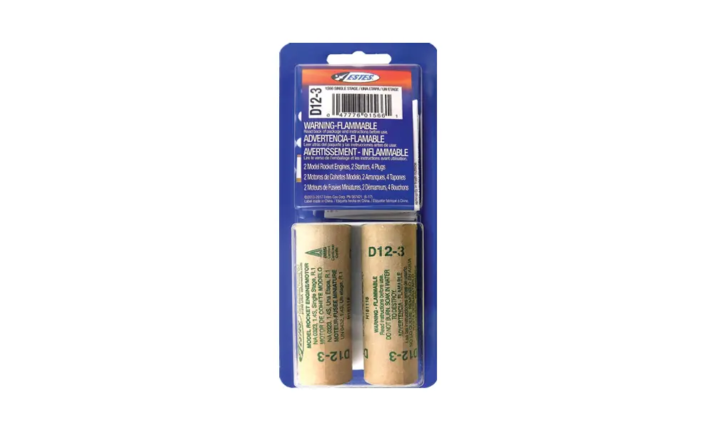 Estes D12-3 Modellraketenmotoren (2er-Pack) 24-mm-Motoren