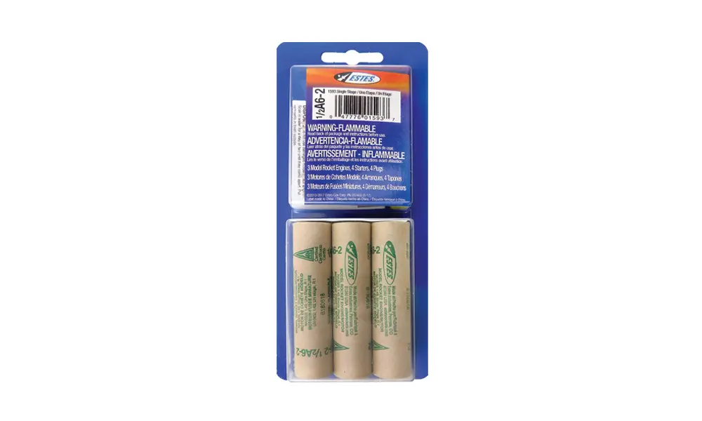 Estes 1/2A6-2 Modellraketenmotoren (3er-Pack) 18-mm-Motoren