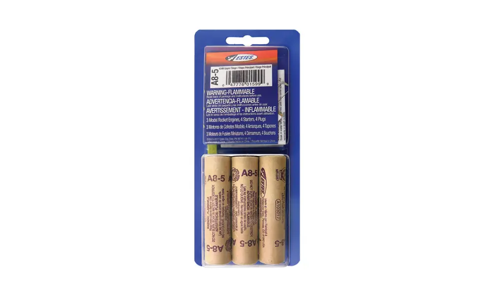 Estes A8-5 modell raketmotorer (3-pack) 18mm motorer, 2 image model rocketry