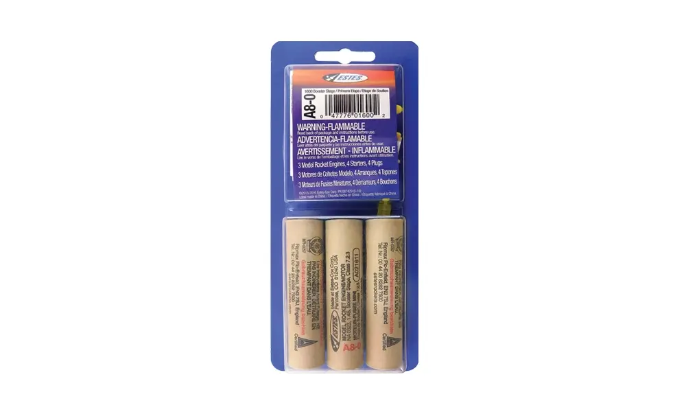 Estes A8-0 Modellraketenmotoren (3er-Pack) 18-mm-Motoren
