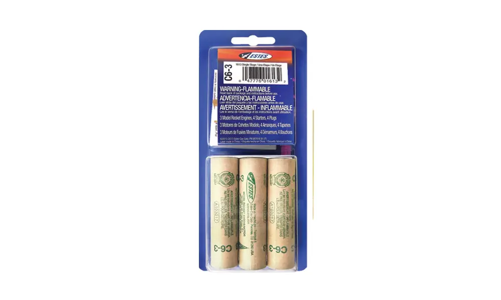Moteurs de fusée modèle Estes C6-3 (pack de 3) moteurs de 18 mm