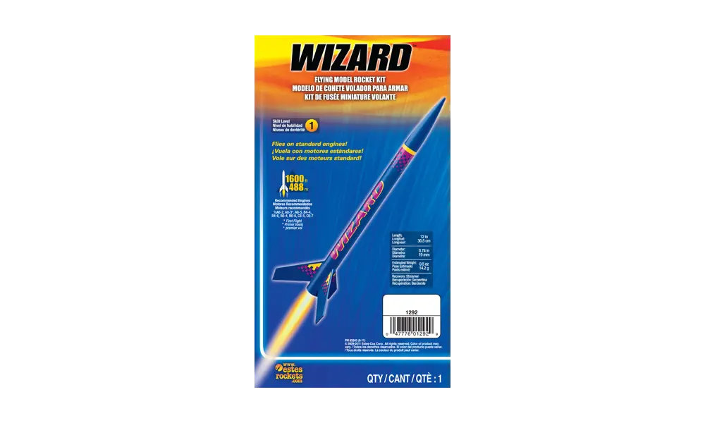 Estes Wizard modelraketkit - vaardigheidsniveau 1, 18 mm gemonteerde AC-raketmotoren, 2 image