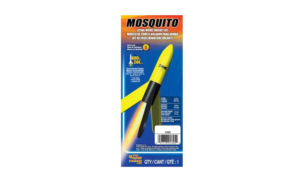 Mini Mosquito Modellraketenbausatz, Schwierigkeitsgrad 1, 10 cm hoch, 13 mm Halterung, Minimotoren, 2 image