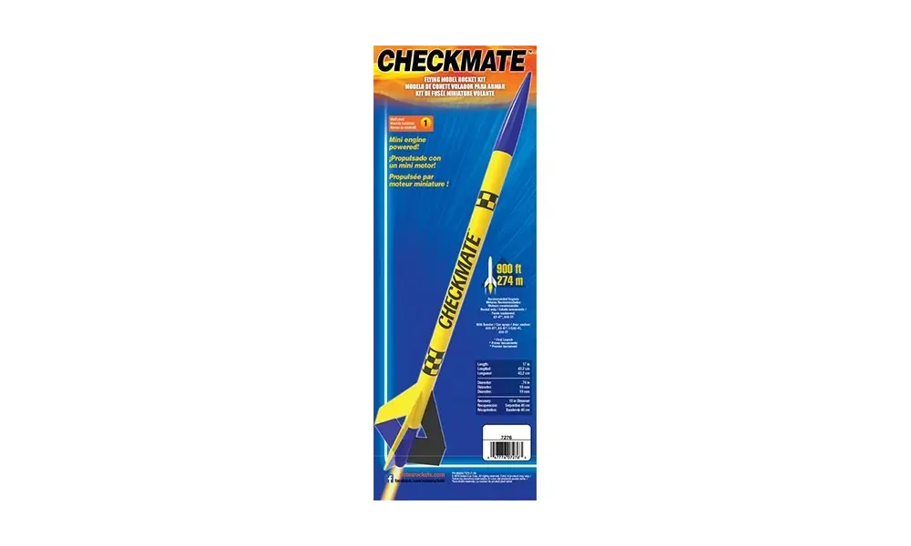 Estes Checkmate model rocket kit - 19mm 2 Stage Rocket 18mm A motors Skill Level 1, 2 image model rocketry