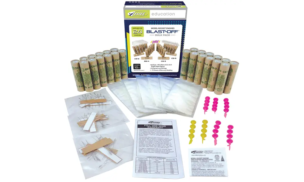 Estes Blast-Off (A8-3, B6-4, C6-3 & C6-5) BULK Team PACK (24 motorů) modelové raketové motory 18mm motory, Možnosti produktu: Estes bulk - ABC - 24 bal