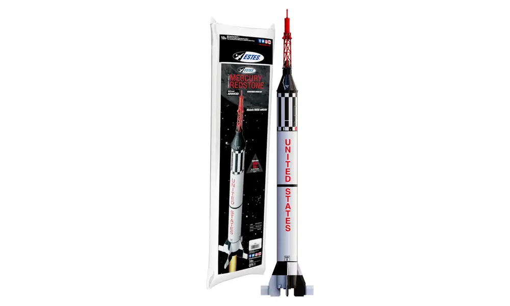 Kit de cohete modelo Mercury Redstone - Motores de montaje C de 18 mm de nivel de habilidad de escala 1:34 3
