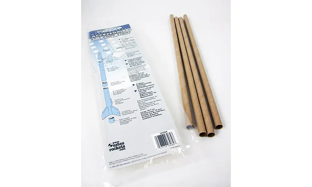 Estes BT-20 Körperrohre (4er-Pack) – 18 mm Innendurchmesser – 18,7 mm Außendurchmesser, Produktoptionen: Estes BT20 18/18,7 mm (4er-Pack)