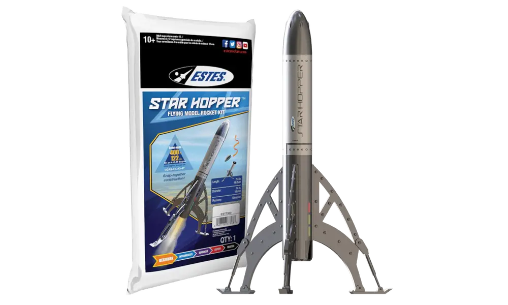 Kit de cohete modelo Estes Star Hopper: kit lanzable para principiantes, 19 mm, motores A.