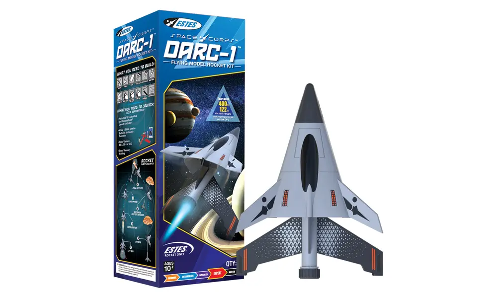 Estes DARC-1 Space Corps model rocket kit - 19mm rocket B-C motors-skill level 3 model rocketry