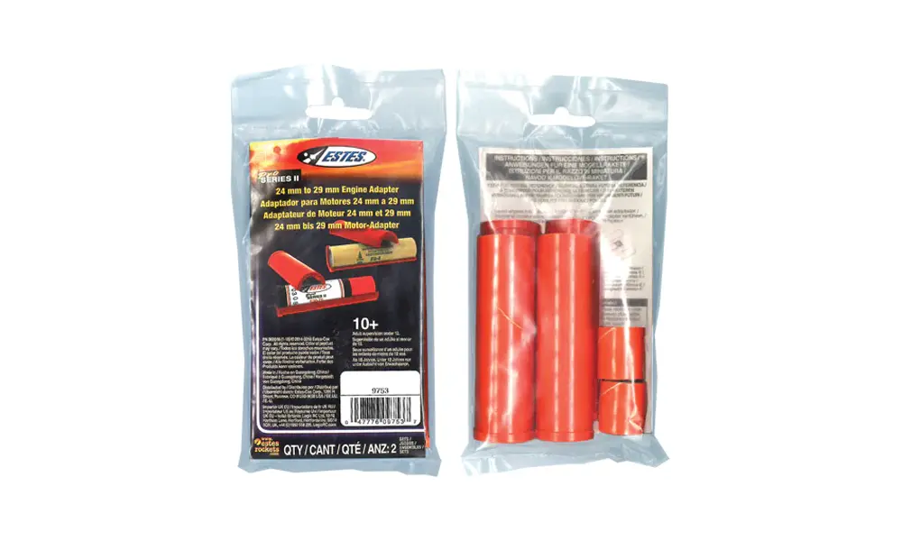 24 mm til 29 mm Estes motor-/motoradaptere Standard, 2 image model rocketry