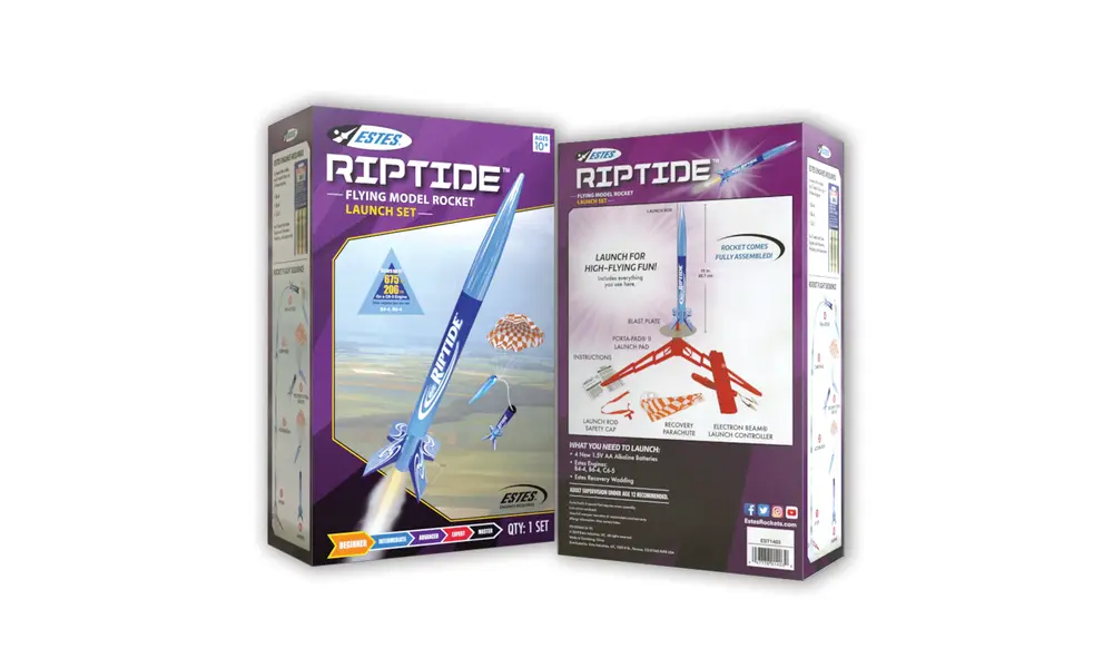 Ensemble de lancement Deluxe Riptide Prêt à voler - Comprend 3 moteurs, ouate et batteries - Estes, 10 image