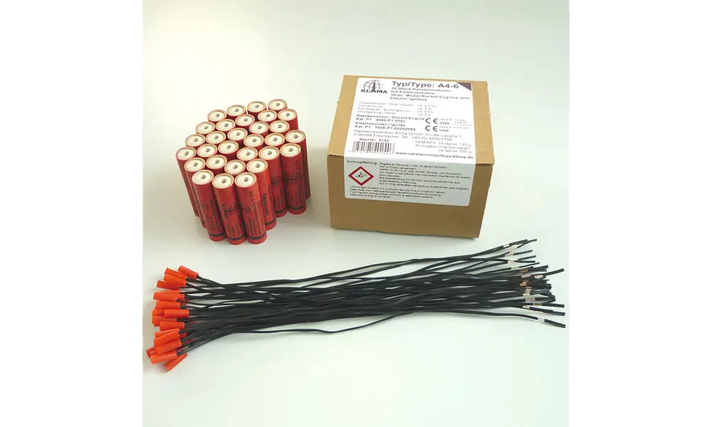 Klima A6-4 Teampaket inkl. elektronischer Zünder (30 Stück) Raketenmotoren Triebwerke Bulk, Produktoptionen: Klima Großpackung - A6-4 - 30 Stück