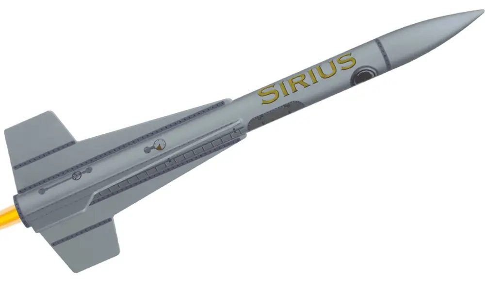 Klima Sirius model rocket kit - Great quality set, detailed design, easy to build and fly! model rocketry