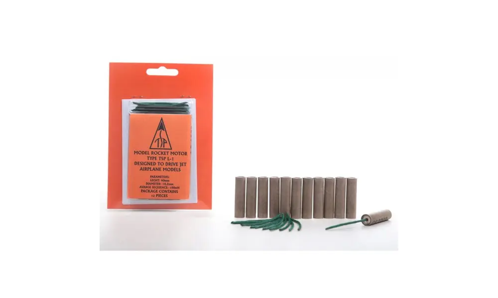 Paquete de doce (x12) motores de planeador/avión modelo TSP L-1 (1/2A0.1-P) de 10,2 mm