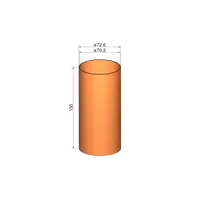 Coupler for 75mm tubes (72.6mm OD) - 150mm length model rocketry