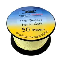 1/16" (~1,6 mm) x 50 meter flettet kevlar-stødsnorsrulle model rocketry