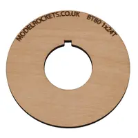 2x BT80 (65 mm) 1x24 mm centreringsring med urskärning för fästkrok (3 mm plywood), Andra produktalternativ: BT80 1x24mm (hook) model rocketry