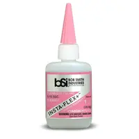 BSI insta-flex fleksibel tynd CA klar gummi hærdet 1 oz, Andre produktmuligheder: BSI insta-flex+ flexible thin CA 1oz model rocketry