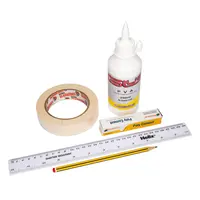 Rocket building supplies (set A) PVA glue, Masking tape, Plastic cement, Ruler & pencil model rocketry