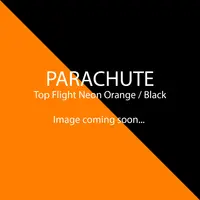 Paracadute in nylon ripstop da 120 pollici arancione neon e nero bicolore da 1,7 once standard TFR topflight, Altre opzioni di prodotto: 120" arancione neon e nero
