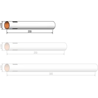 Runkoputki 26 mm x 200 mm, jossa on 3 valmiiksi leikattua uraa Klima model rocketry