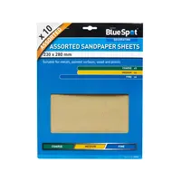 10 pieces of assorted sand paper (Blue spot) - Coarse, Medium & Fine model rocketry