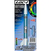 LOC 1 25 mm / 1" modelbouwraketset AD-motoren, duurzame raket op instapniveau met een 18 mm motorsteun.