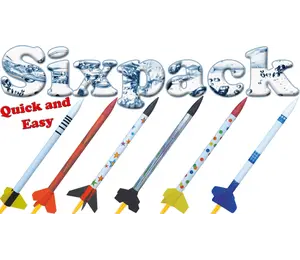 Six pack quick and easy model rocket kit, almost ready to fly 18mm mount A-C motors Klima model rocketry