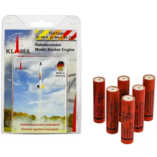 ABC Six Pack 18mm Klima model rocket motors engine (2xA6-4, 2xB4-4, 2xC6-7) model rocketry
