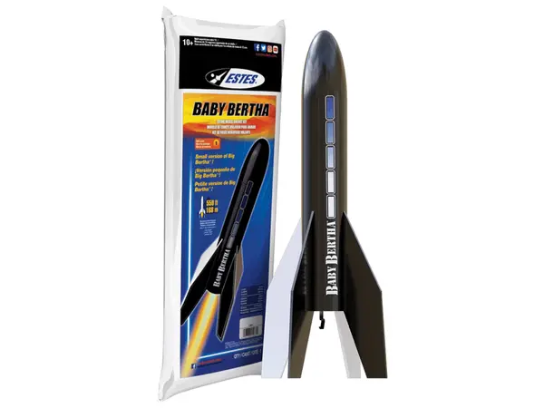 Kit de modelo de cohete Baby Bertha, motores de CA de nivel de habilidad 1