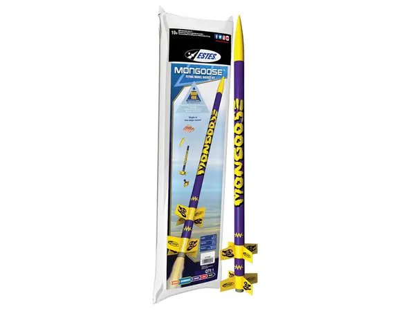 Mongoose Model Rocket Kit, fusée à 2 étages, niveau de compétence 1, moteurs à courant alternatif
