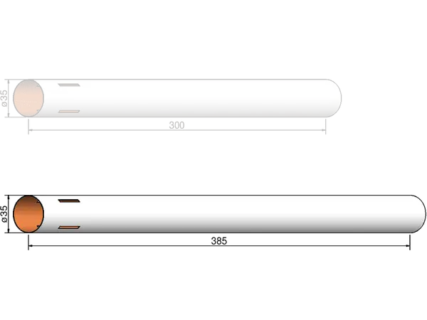 Body tube 35mm x 385mm - 4 slots - airframe Klima model rocketry