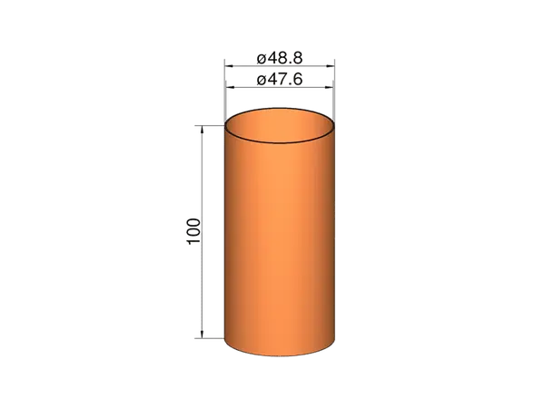 Coupleur pour tubes 50mm (OD 48.8mm) - longueur 100mm