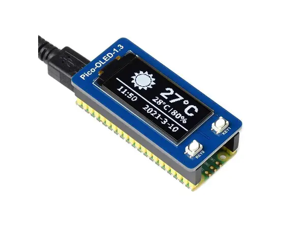 1.3" OLED Display Module for Raspberry Pi Pico (64×128)