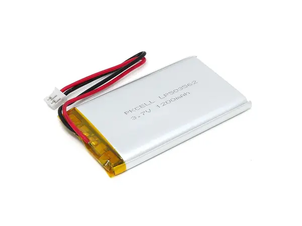 Batería LiPo de 1200 mAh y 3,7 V - Conector JST de 2 pines, Opciones de producto: JST LiPo de 1200mAh y 3,7v