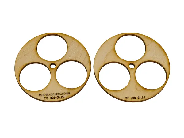 3" (76mm) centering rings 3x 29mm tube holes