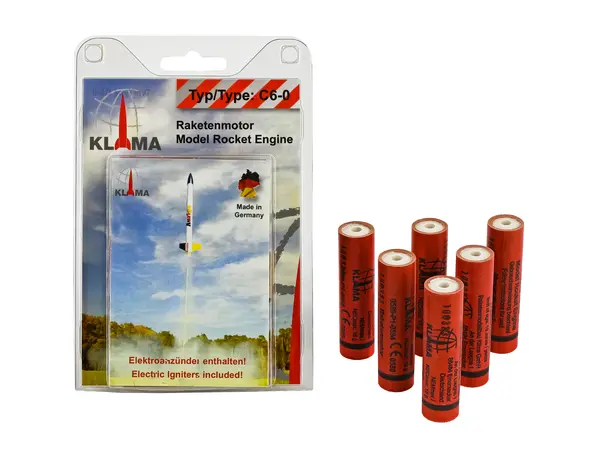 Model raketového motoru C6-0 Six Pack 18mm Klima